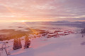 Verschneites Mountain Resort Feuerberg im Winter